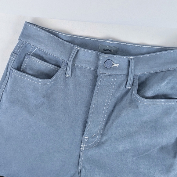 MOTHER The Desperado Faux Suede Bootcut High Rise Stretch Blue Hoo Wash 27 NWT - Picture 14 of 16